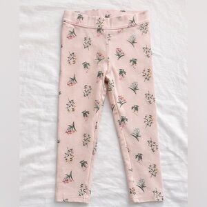 Janie and Jack Floral Leggings Size 2T Pink Botanical Girls Pants